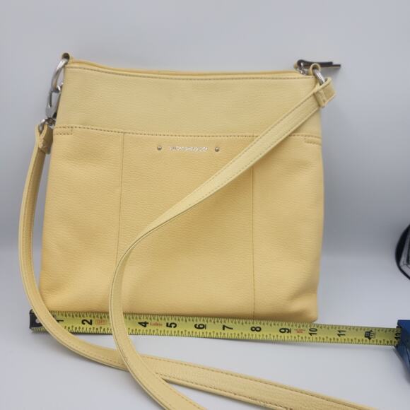 Tignanello Yellow Pebble Leather Crossbody. Great Spring Easter Colored Bag. - Picture 1 of 6